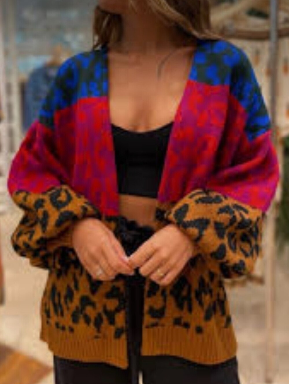 FARM Rio Leopard Open Front Cardigan Size XS - Picture 1 of 5